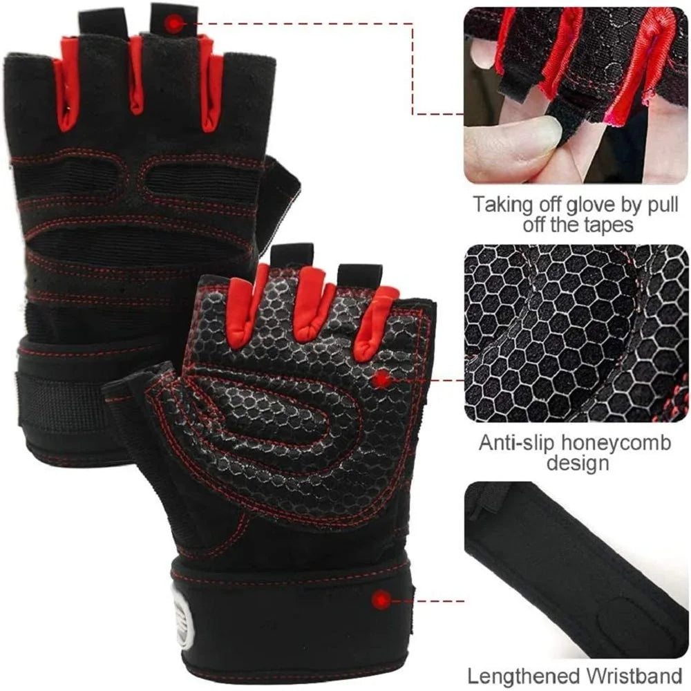 GripGuard Half-Finger Gym Gloves