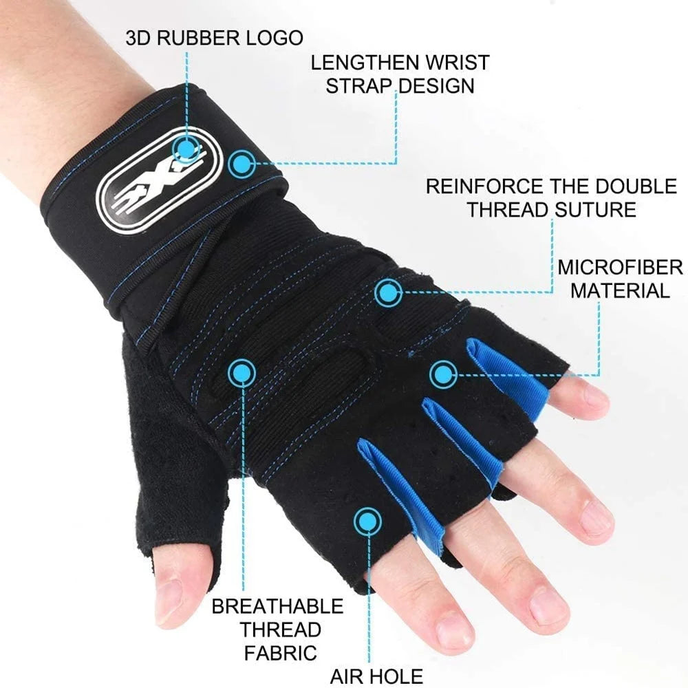 GripGuard Half-Finger Gym Gloves